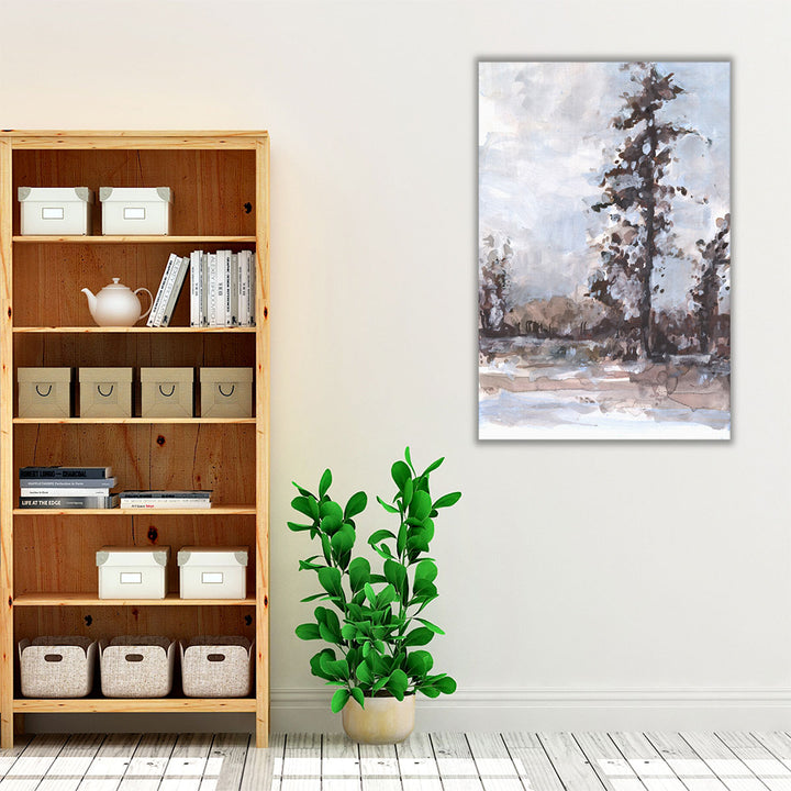 Wrapped canvas art hanging in living room