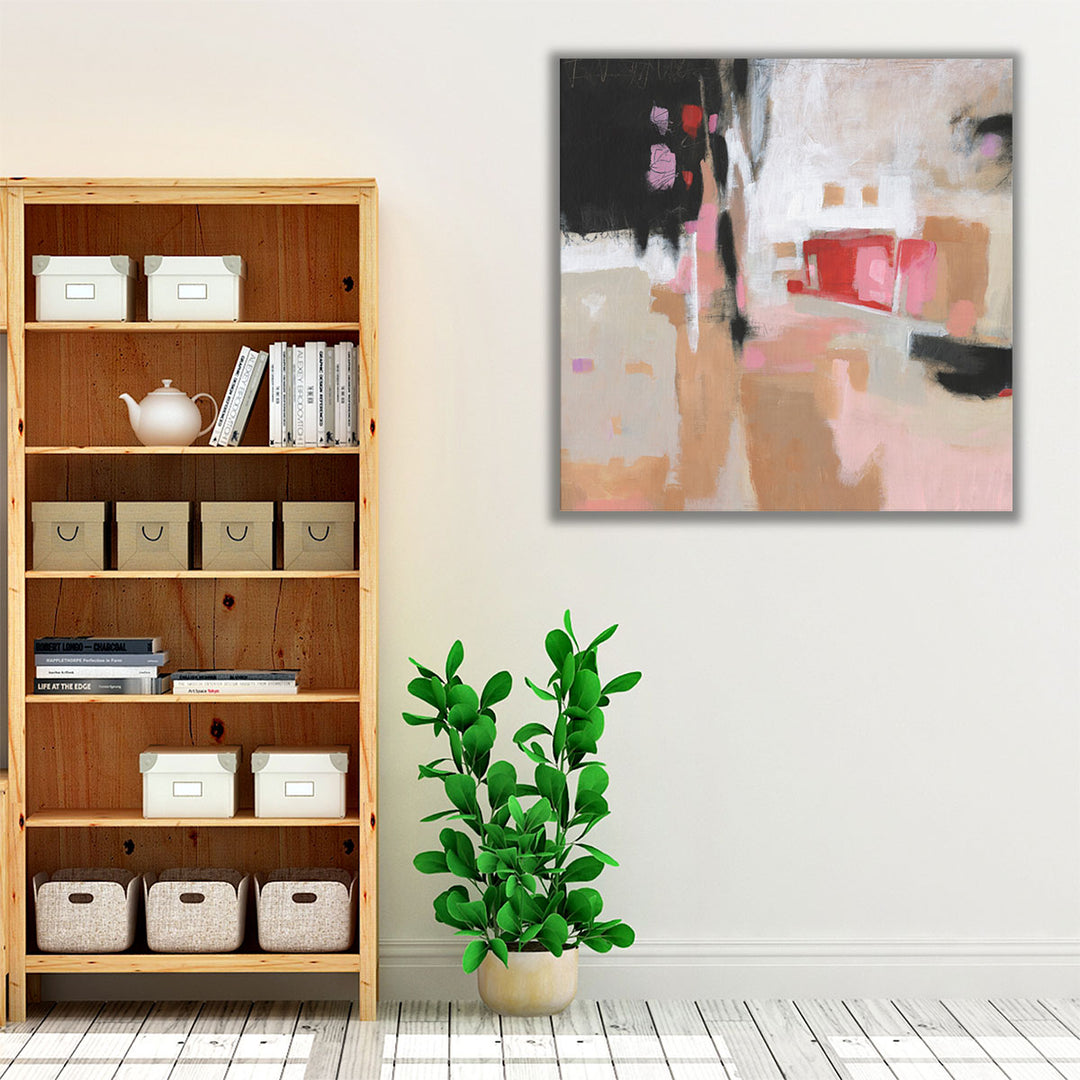 Beige and grey abstract artwork for hallway