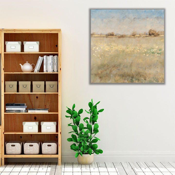 Neutral wall art with brown textured landscape forms