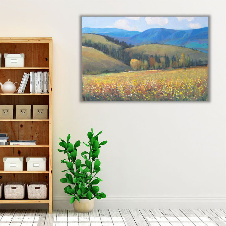 Living room framed art with scenic vistas