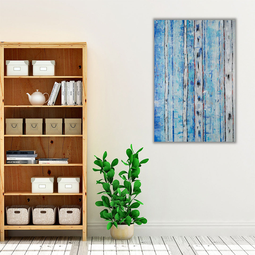 Blue abstract artwork for hallway décor