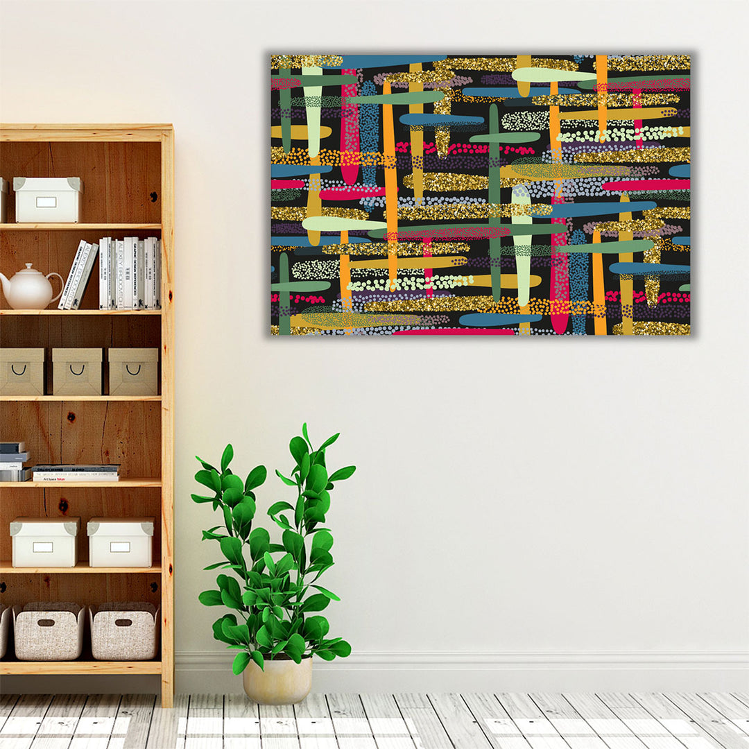 Colorful wall art for bedroom or hallway interiors