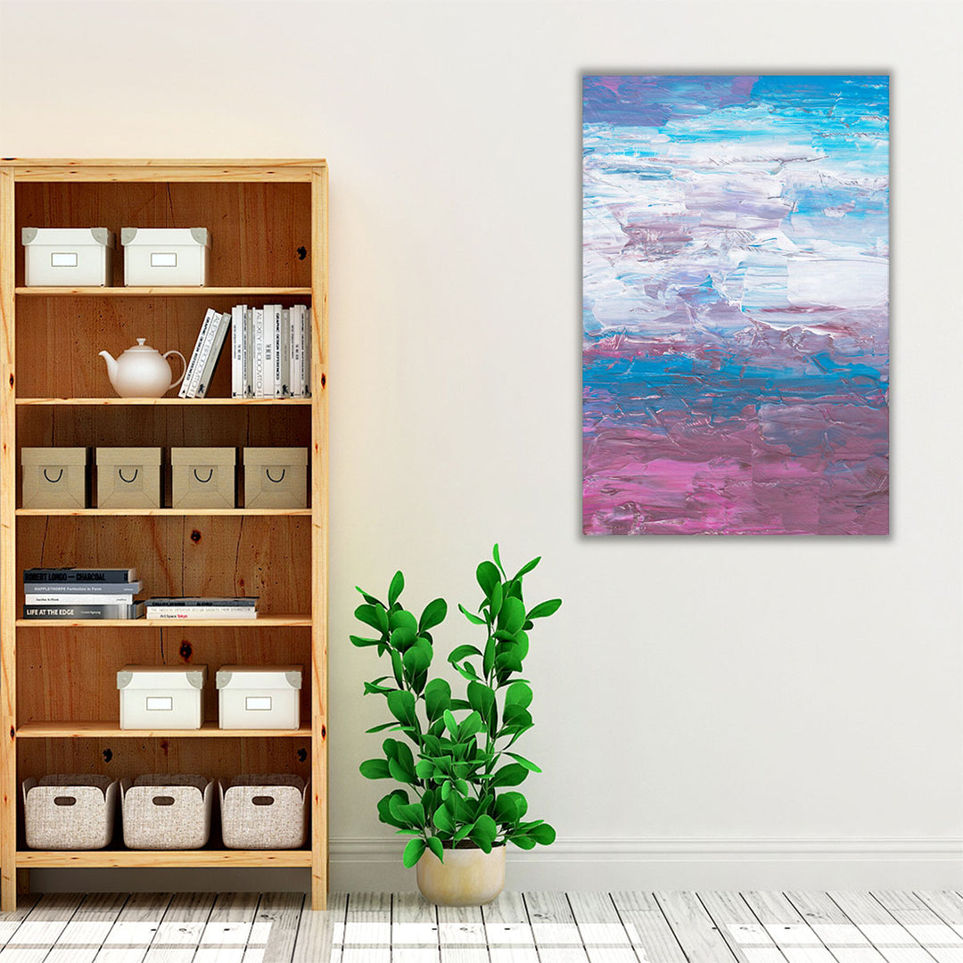 Blue pink artwork for bedroom or bathroom