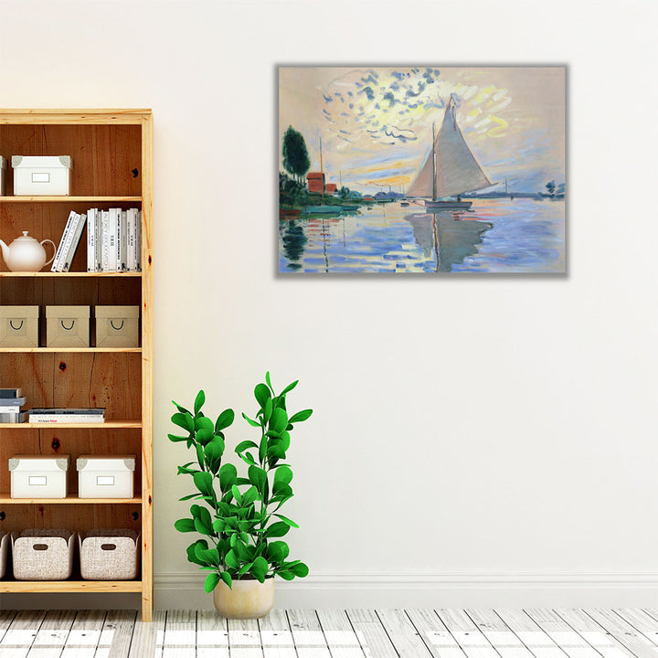 Sailing Boat in Petit-Gennevilliers - Canvas Print Wall Art