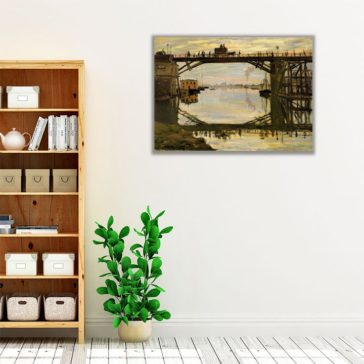 The Highway Bridge under repair, 1872 - Canvas Print Wall Art