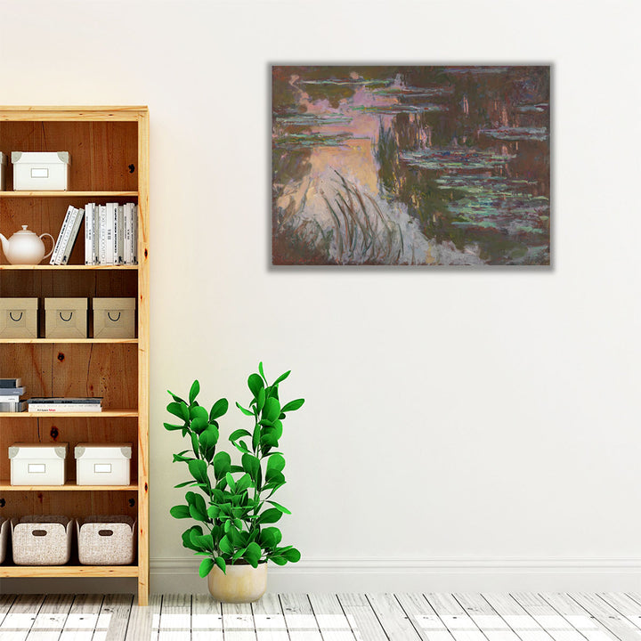 Water-Lilies, Setting Sun, 1907 - Canvas Print Wall Art