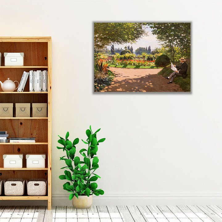 Adolphe Monet in the Garden - Canvas Print Wall Art