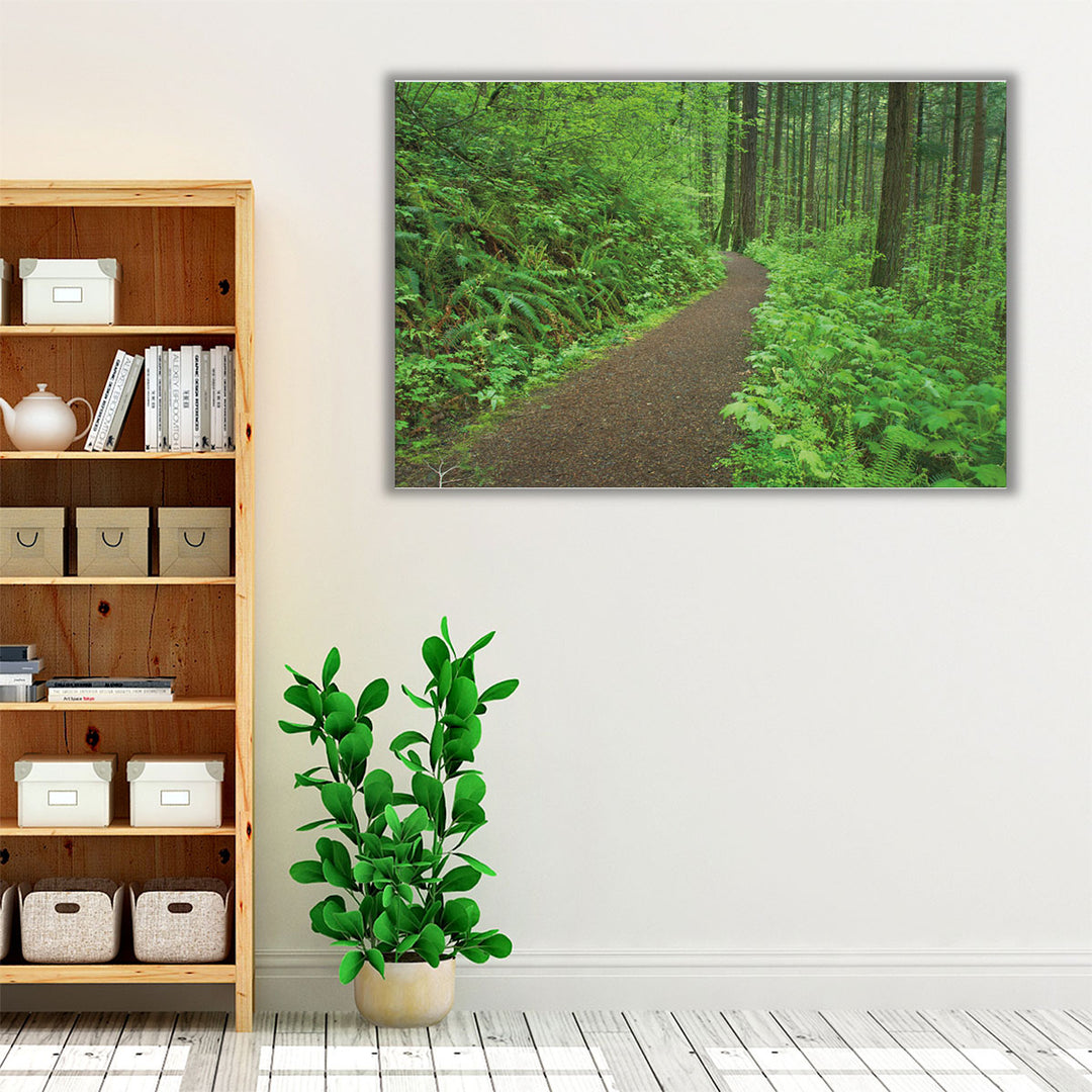 Green and brown forest wall decor
