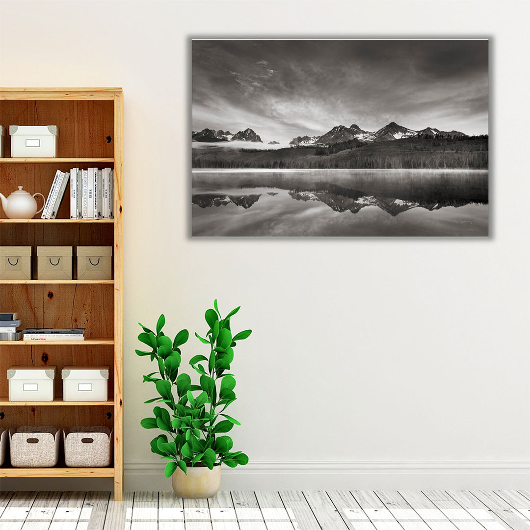 Neutral wall art, framed monochrome landscape photography
