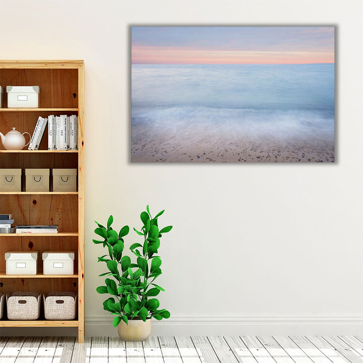 Neutral blue seascape wall art