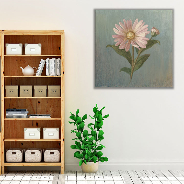 Living room wrapped canvas with floral art