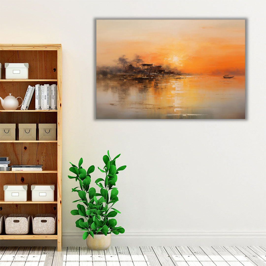 Antique Lake Journey - Canvas Print Wall Art