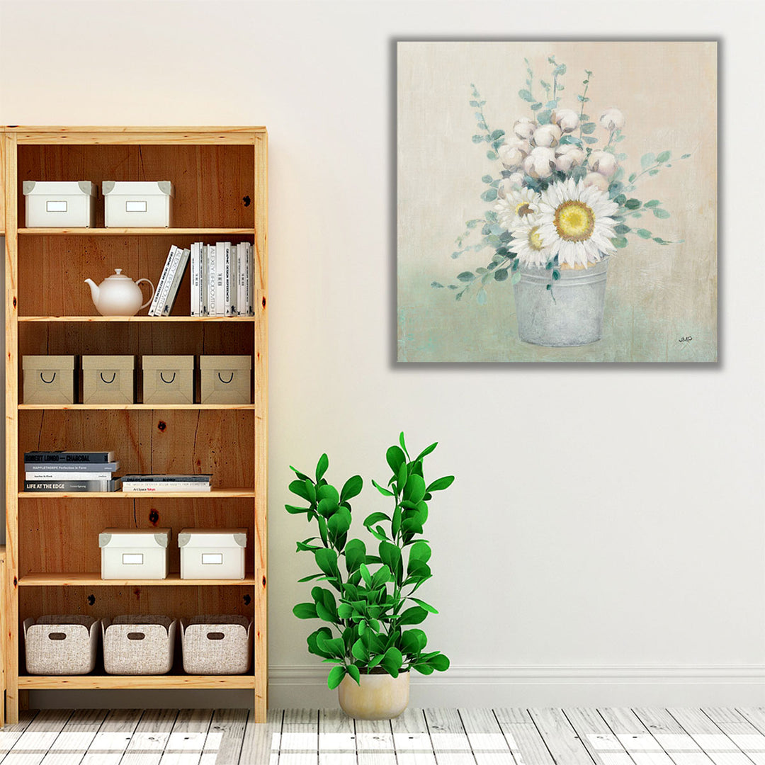 Kitchen wrapped canvas sunflower and cotton art