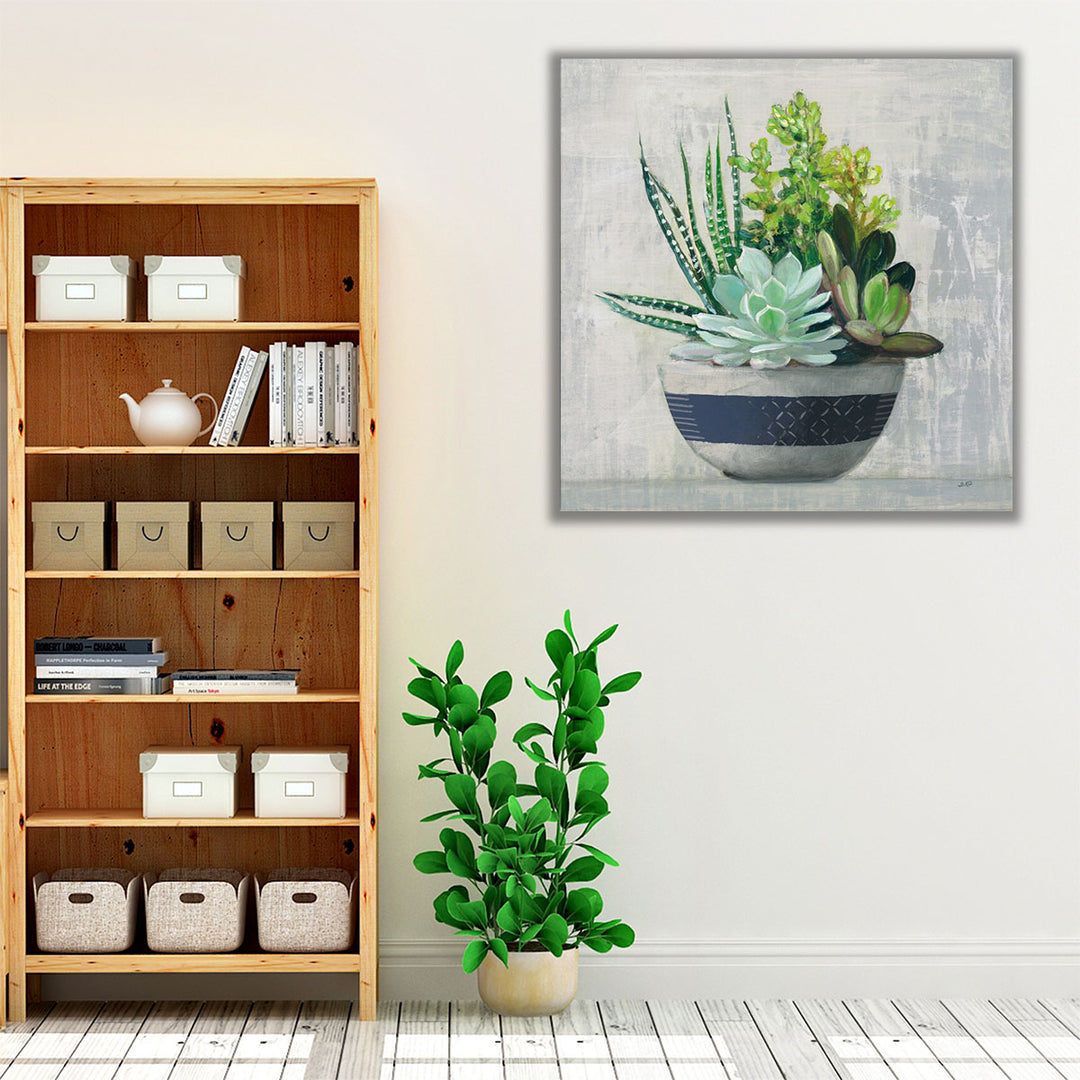 neutral green kitchen art – modern plant motif
