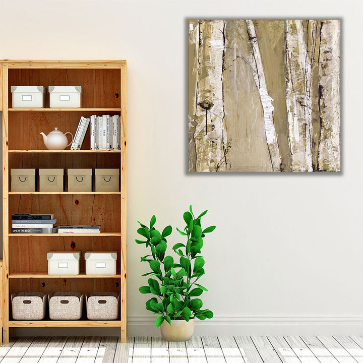 Beige and brown abstract canvas for hallway