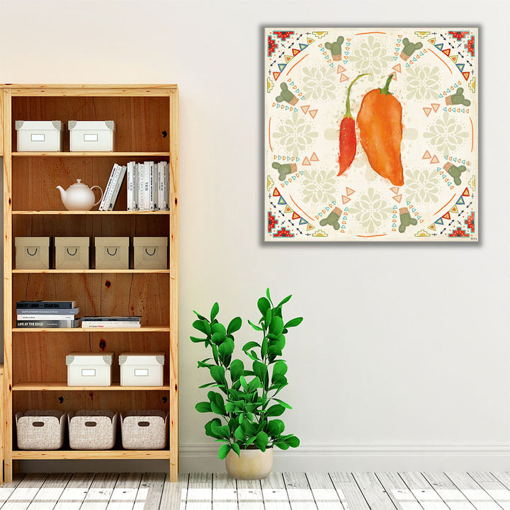 neutral kitchen décor – vintage-inspired vegetable motif