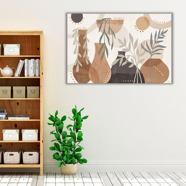 neutral kitchen art – contemporary leaf motif