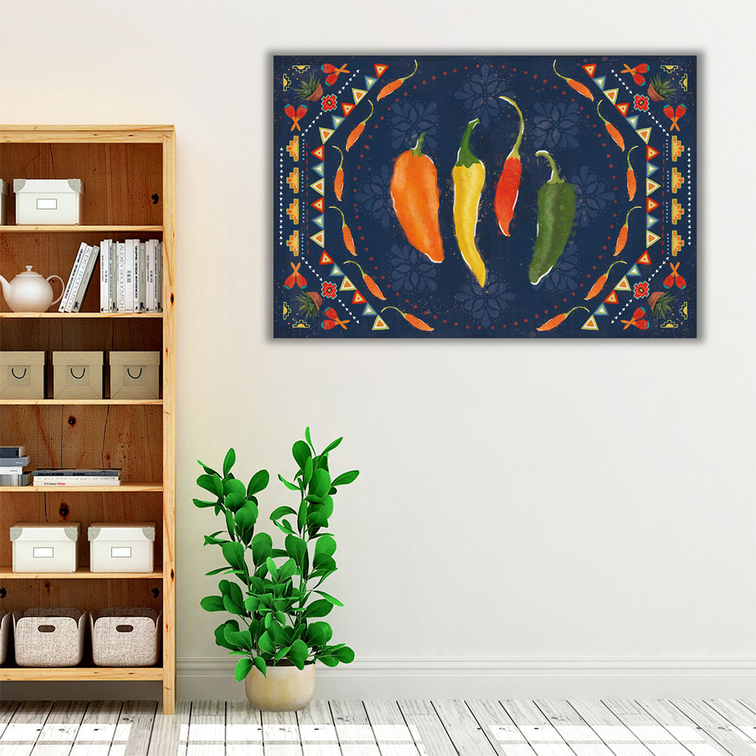 orange and red kitchen art – vibrant pepper decor