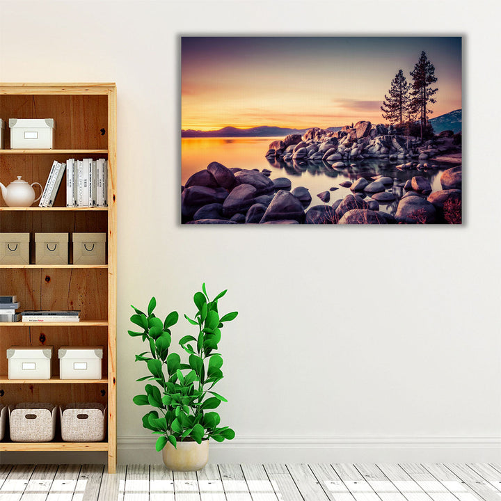 Beautiful Lake Tahoe During Sunset - Canvas Print Wall Art