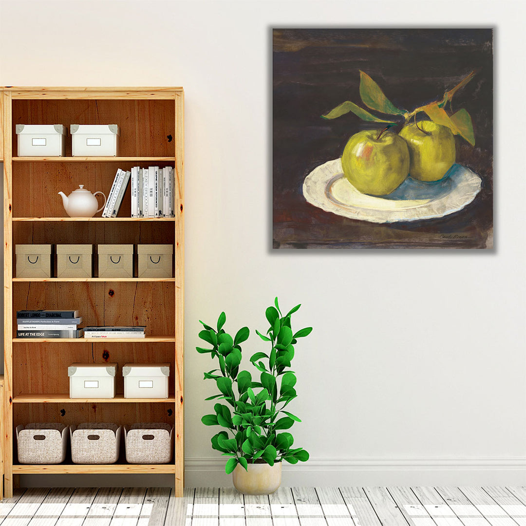 Kitchen wrapped canvas green impressionist art