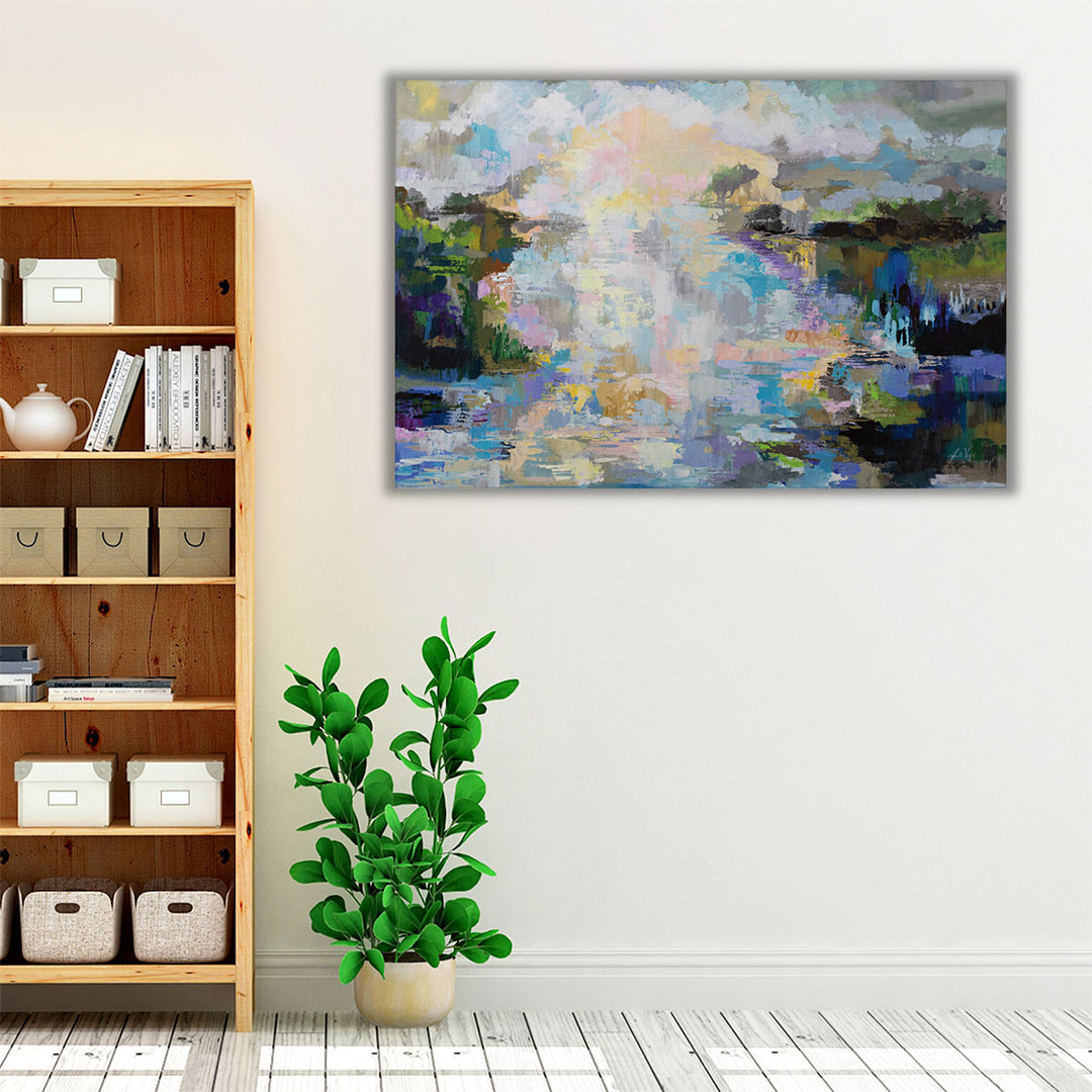 Earthy green tones in calming wall art
