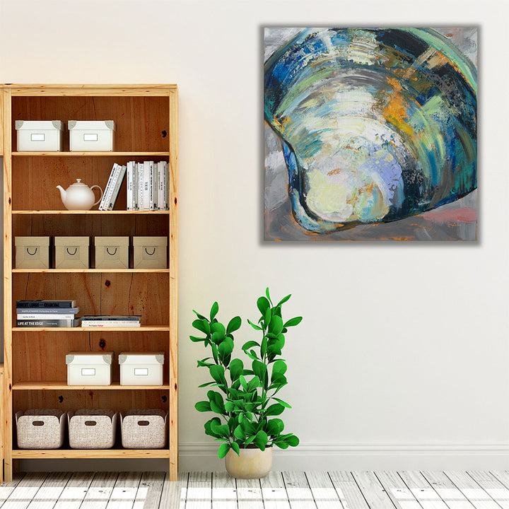 Kitchen Wrapped Canvas – neutral shell artwork