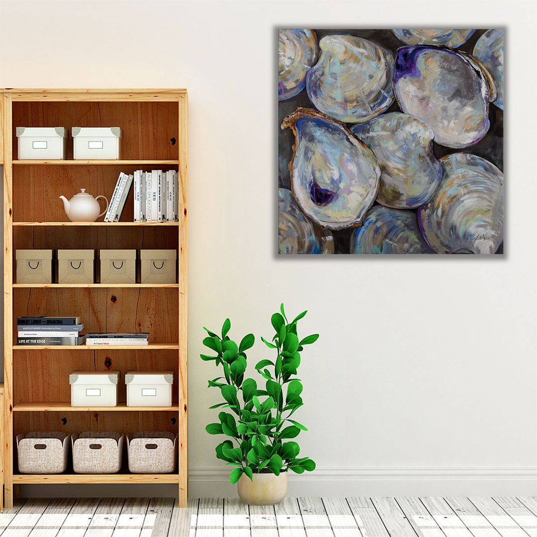 Kitchen Wrapped Canvas – textured shell art decor