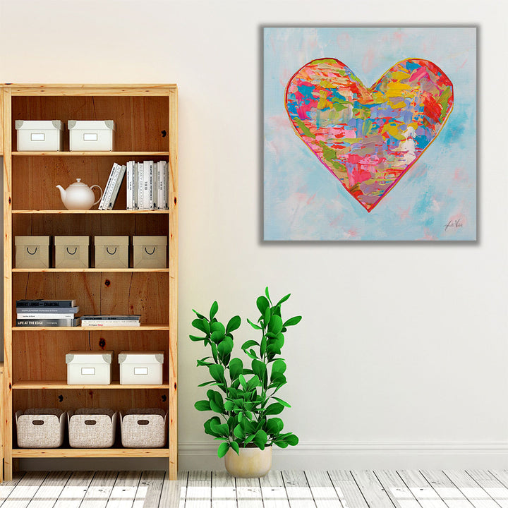 Colorful heart artwork for bedroom decor