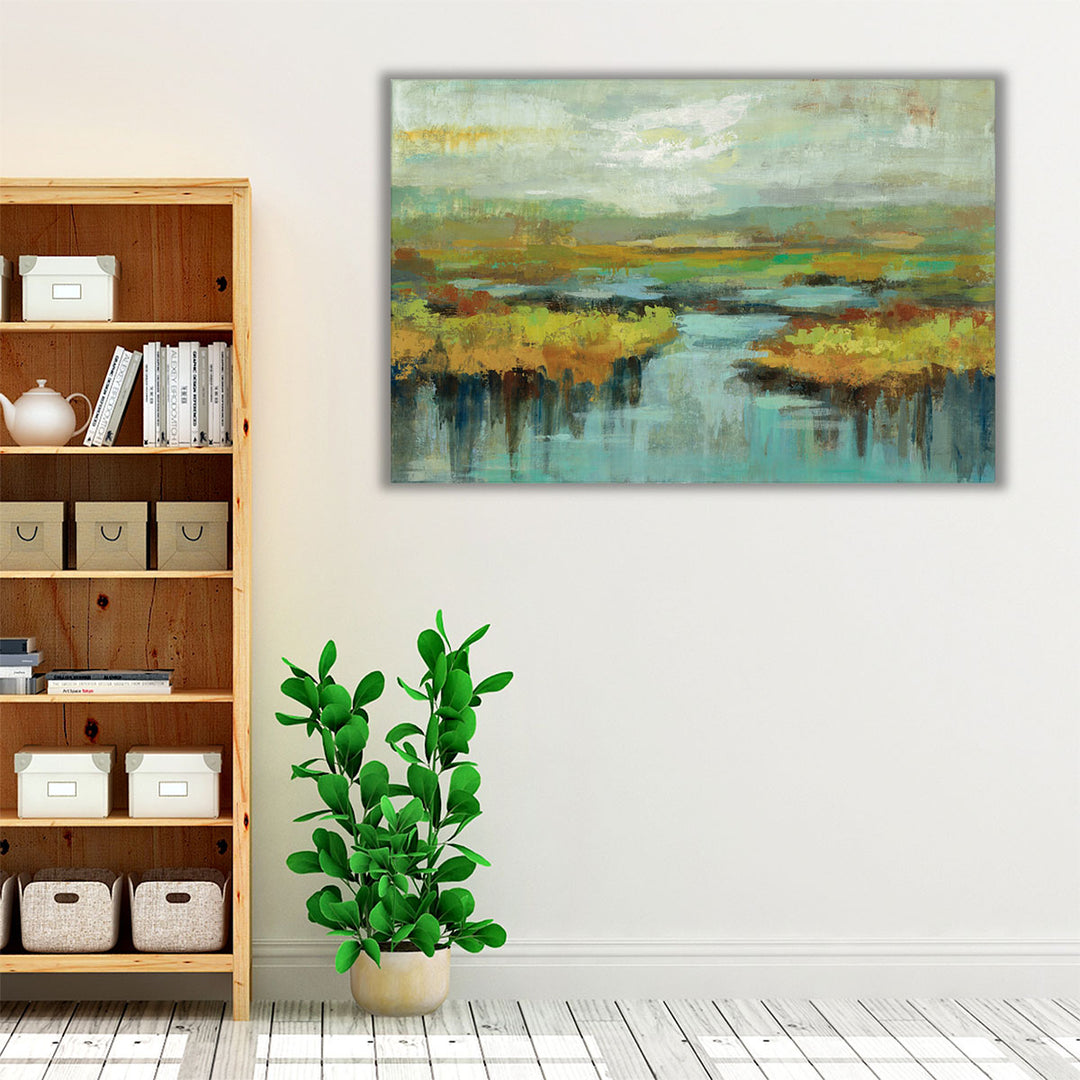 Green neutral blue spring wall decor