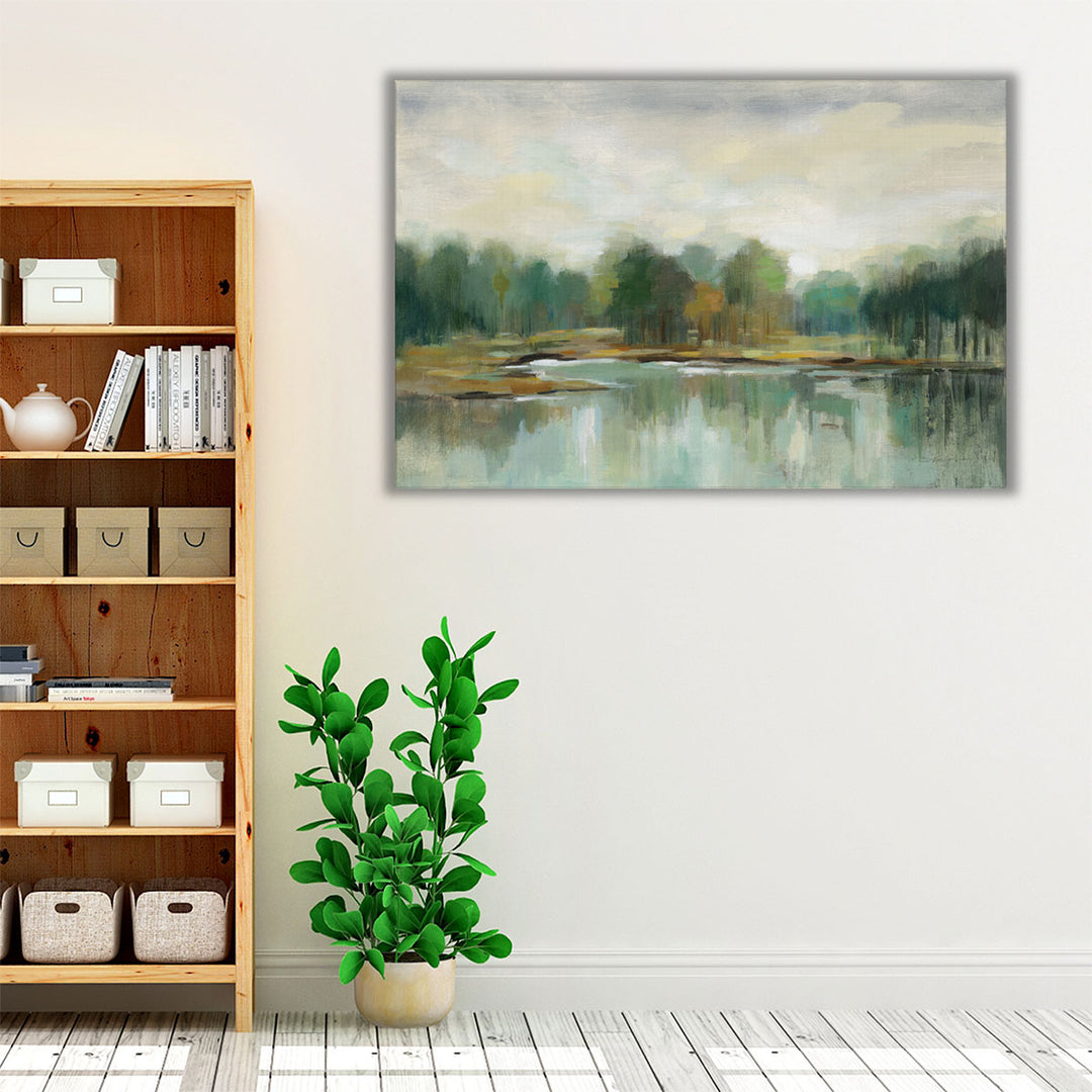 Neutral abstract canvas wall art for bedroom or hallway