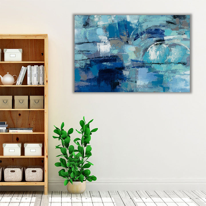 Modern blue textured wall art for living spaces