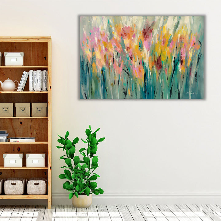 Living room floral canvas bright colorful design