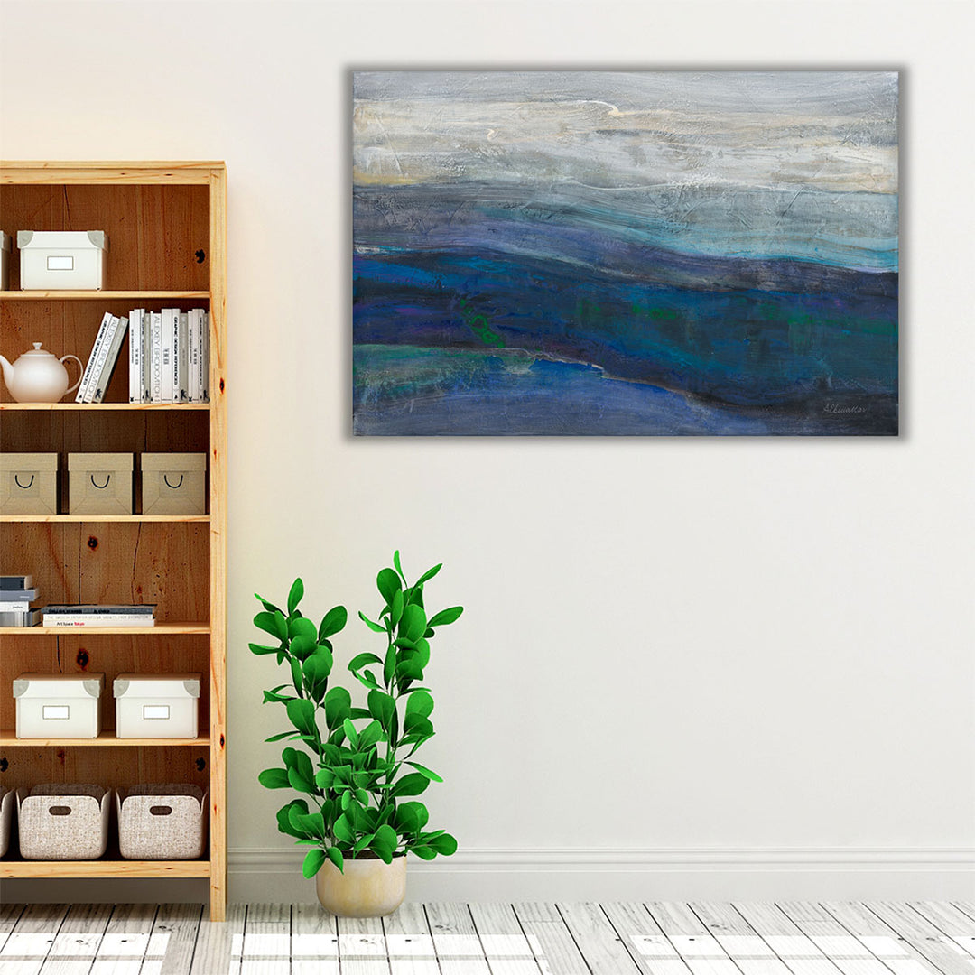 Textured blue decor for bedroom wall