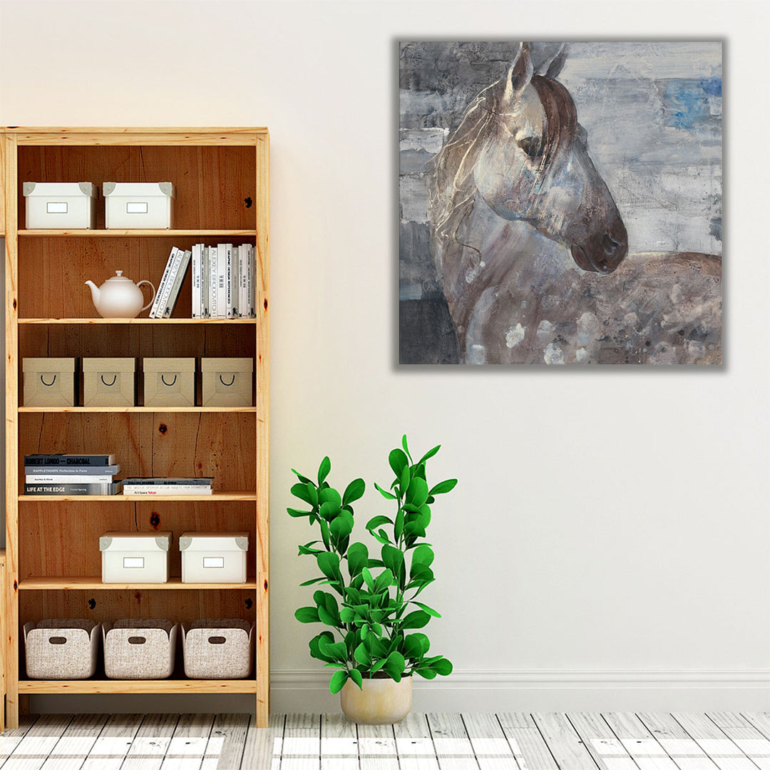 Neutral hallway wall art with animal motif