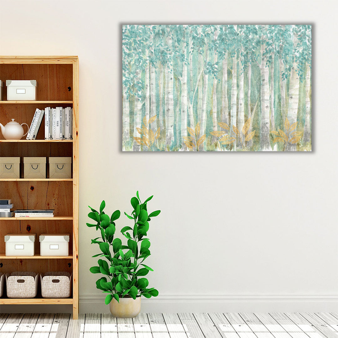 Modern wall decor with neutral and green accents
