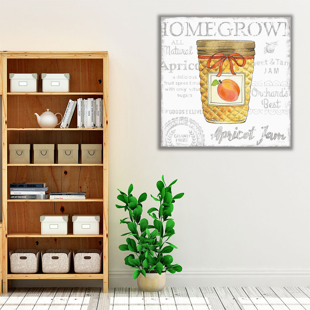 Kitchen Wrapped Canvas vibrant watercolor peach art