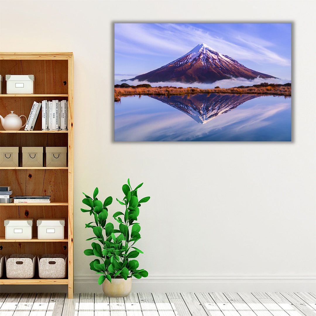 Brown and blue photo art, calming bedroom landscape print