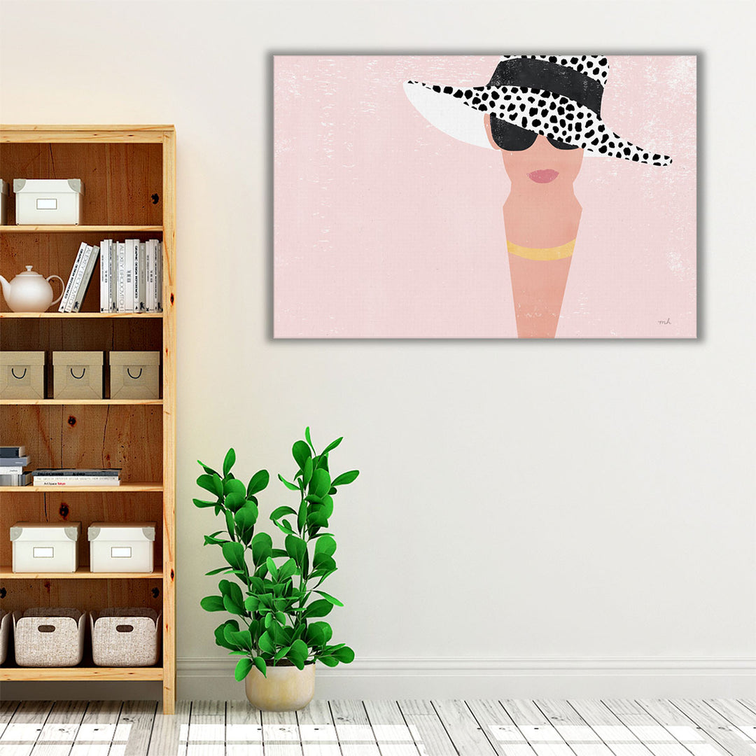 Living room framed art with pastel pink decor