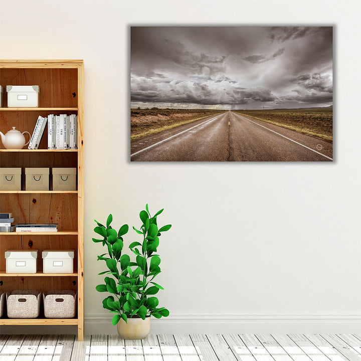Hallway wall art neutral brown stormscape