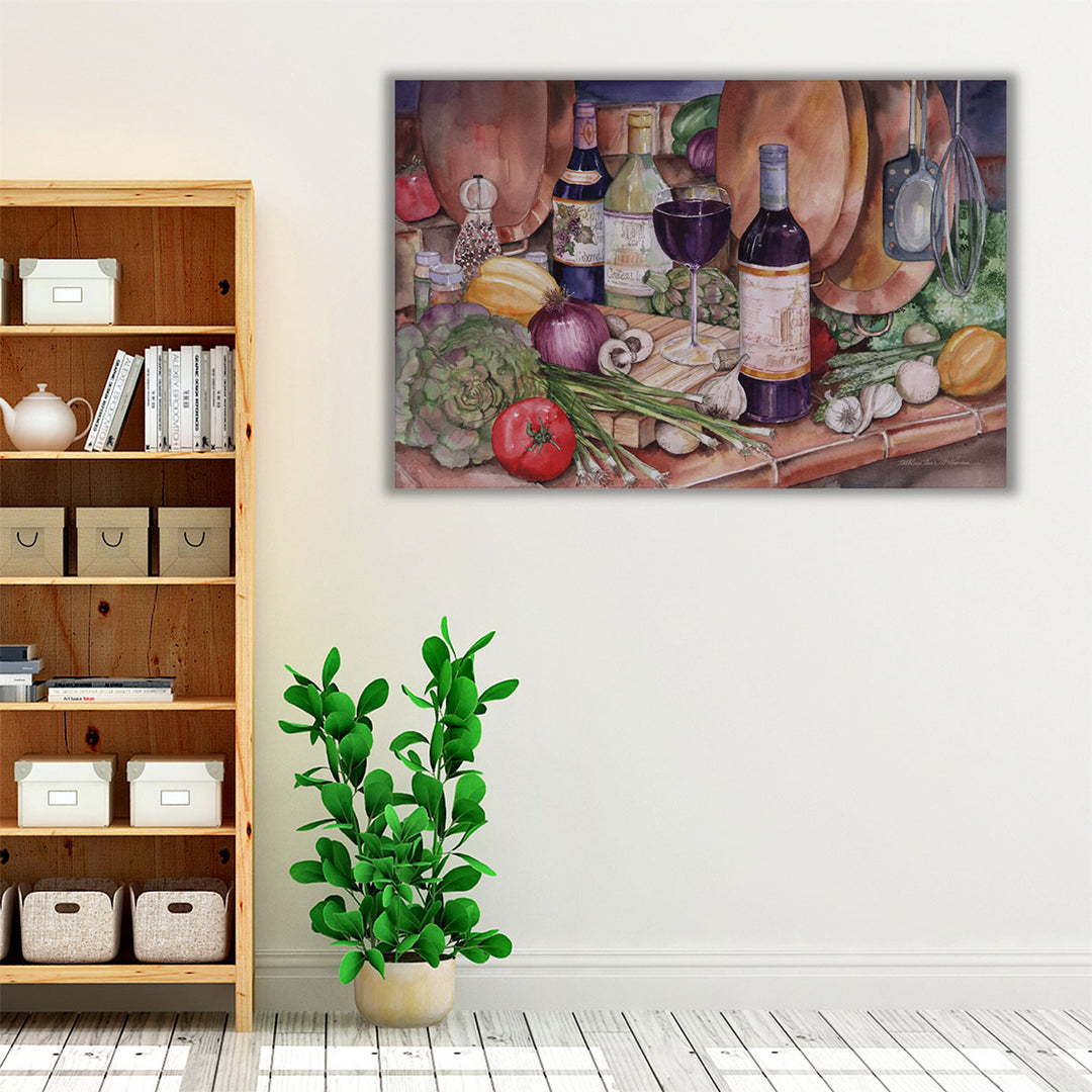 Kitchen wrapped canvas print vegetable still life
