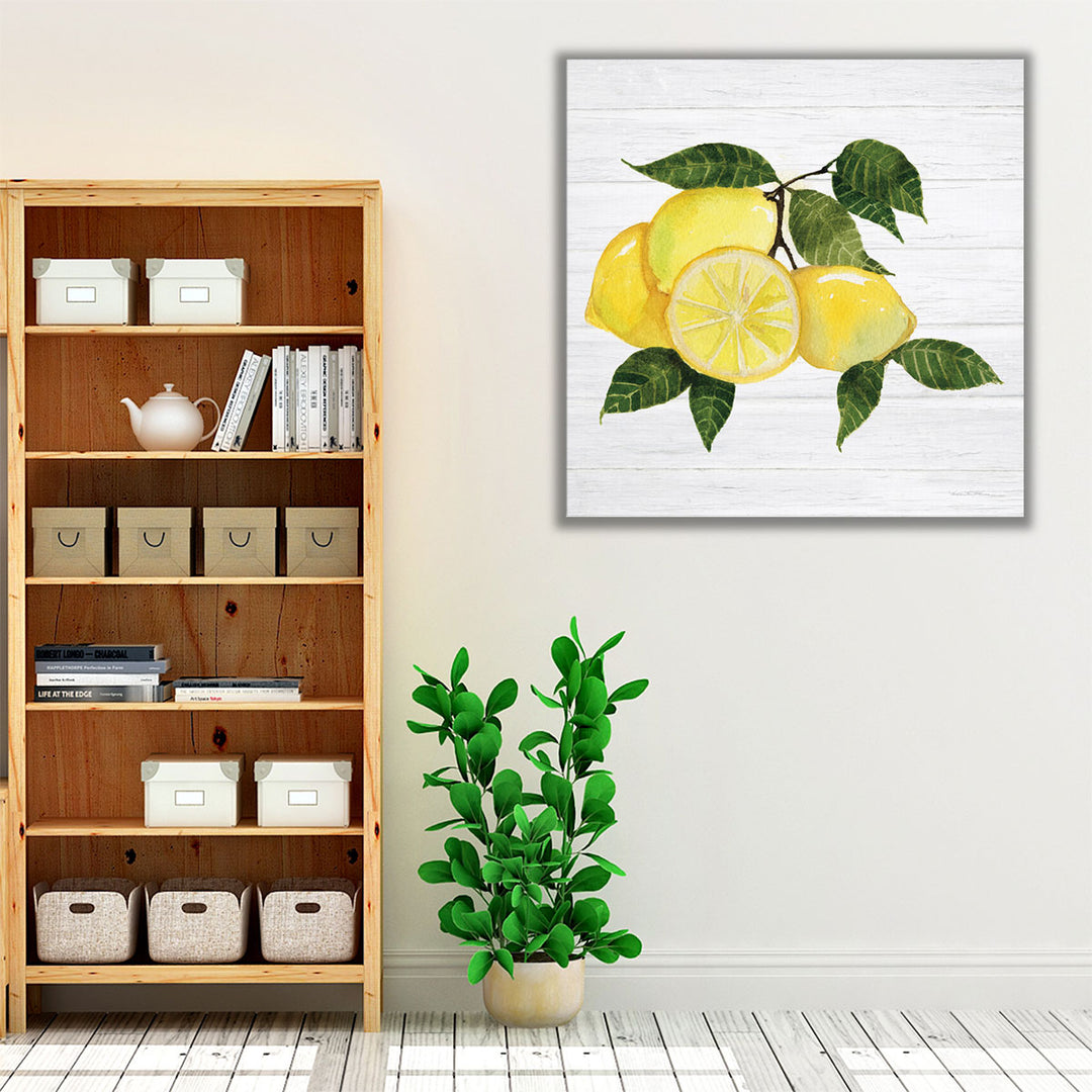 Yellow kitchen wrapped canvas art print