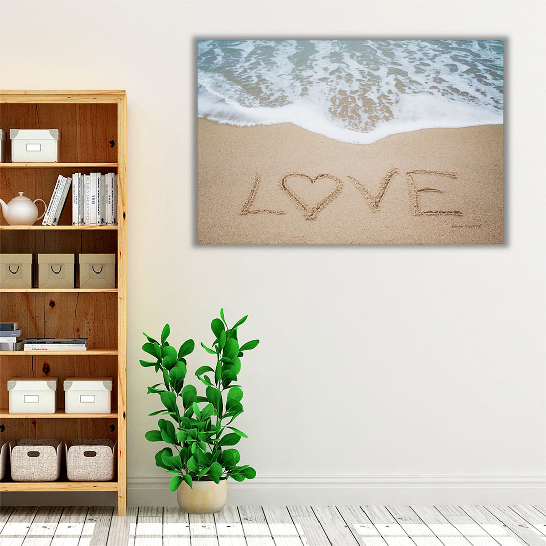 Living room framed art with beach-inspired décor