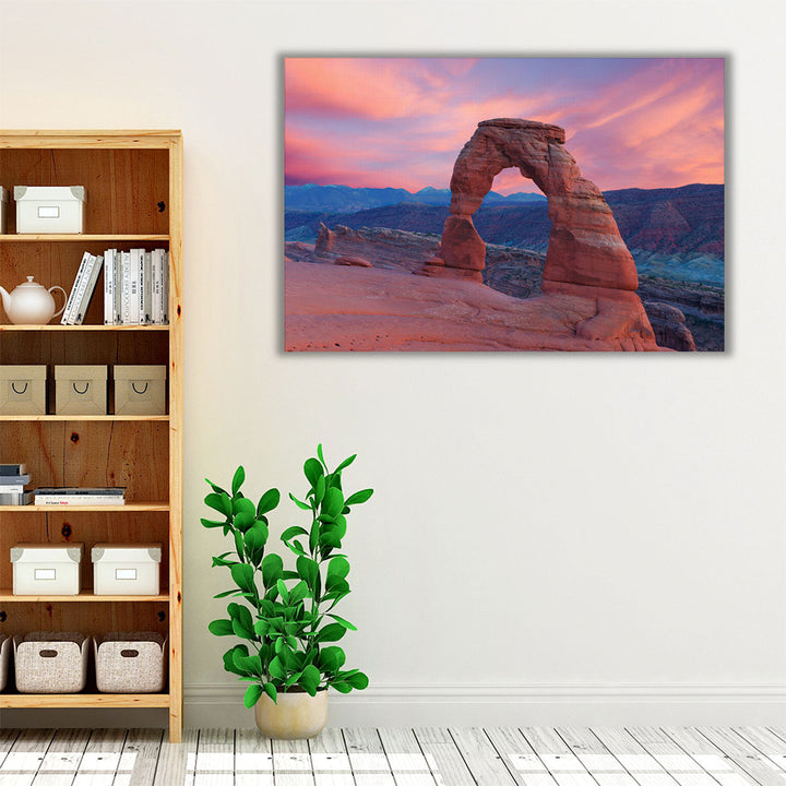 Delicate Arch at Sunset, Arches National Park, Utah - Canvas Print Wall Art