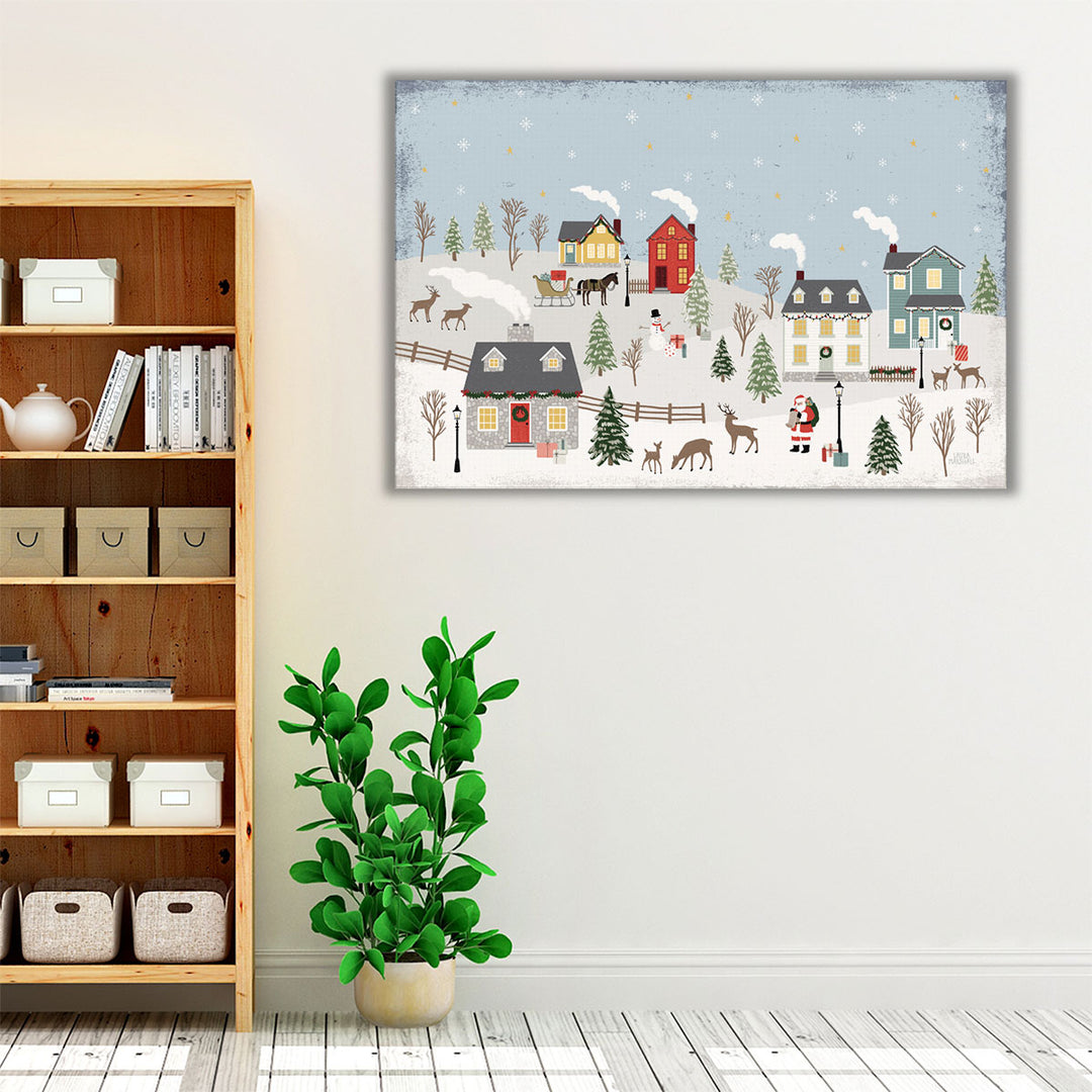 Christmas Village II Neutral - Canvas Print Wall Art