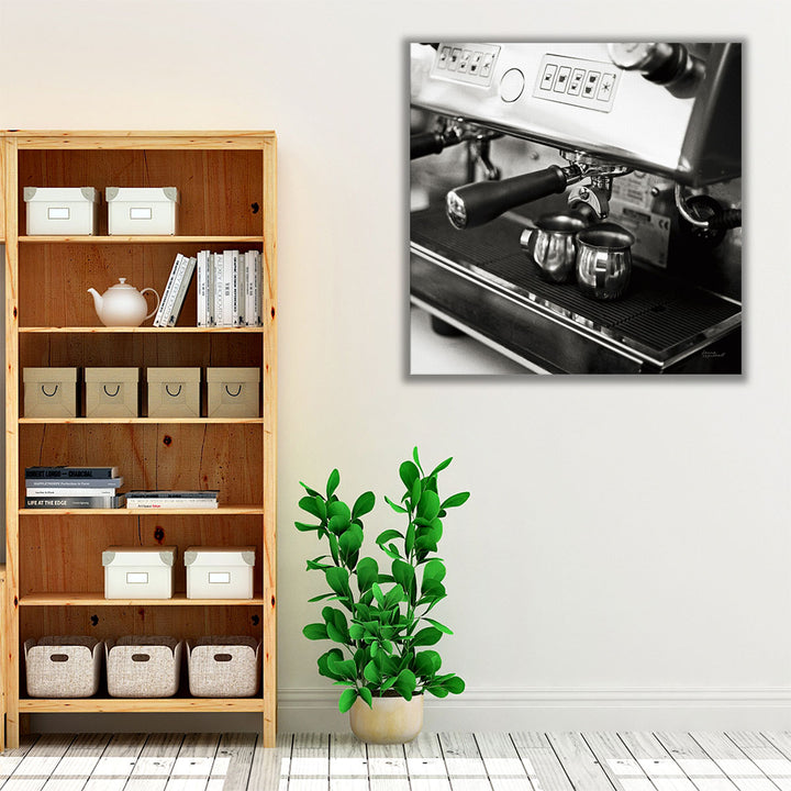 Black and white kitchen wrapped canvas print