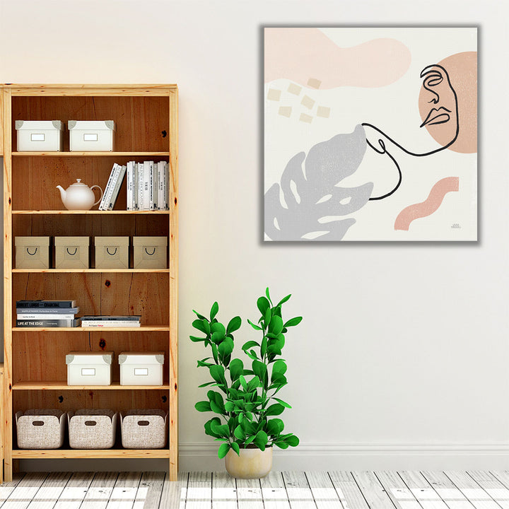 Neutral modern abstract artwork for hallway décor