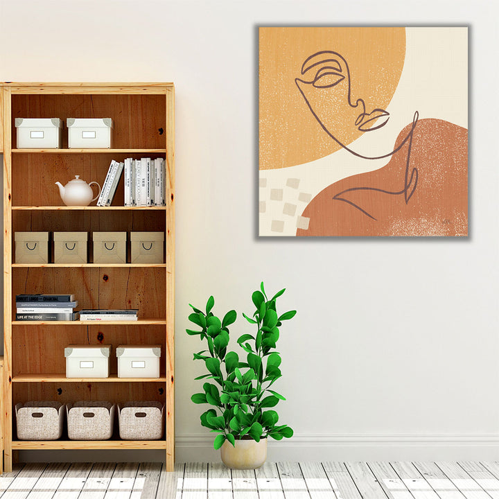 brown hallway minimalist artwork display