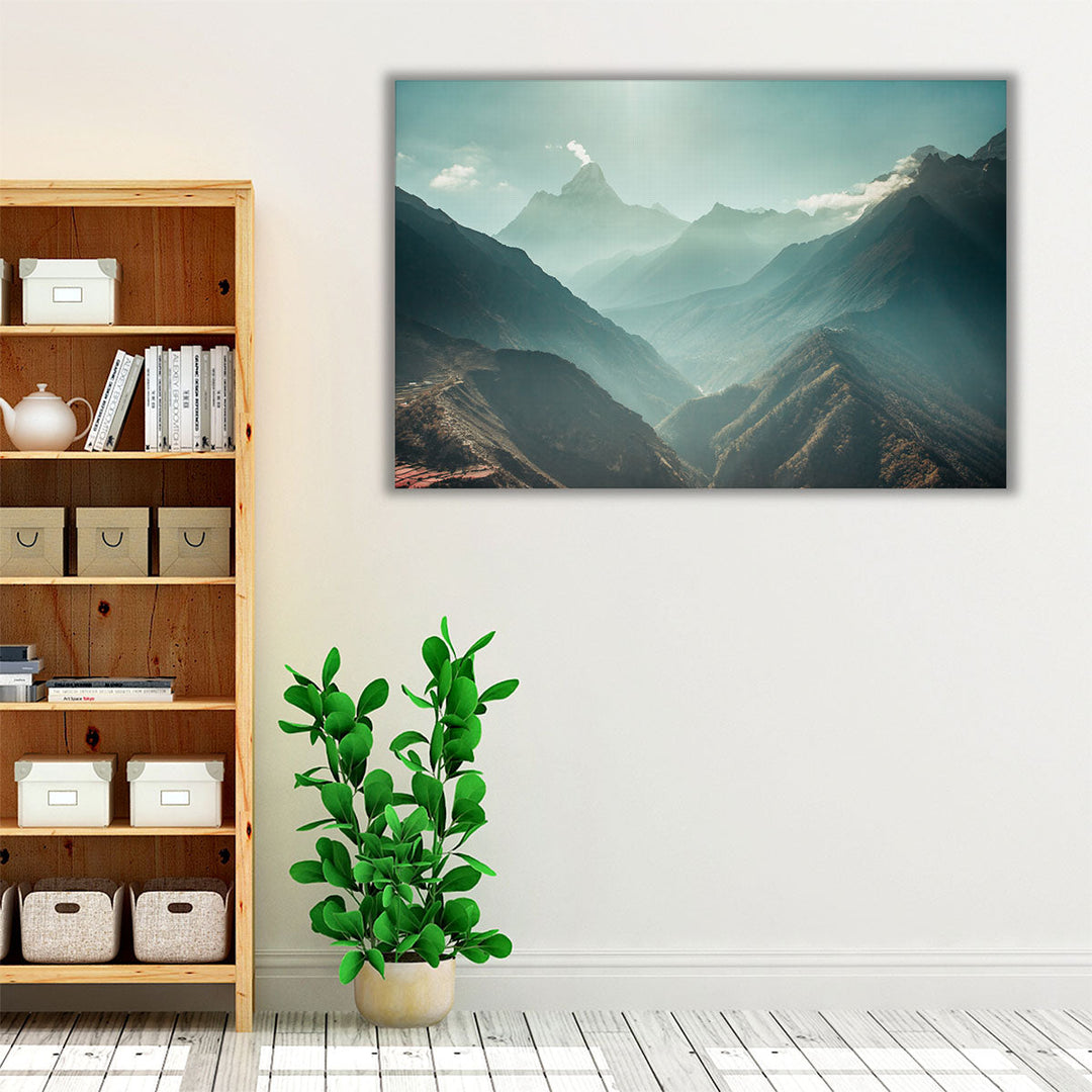 Gray and neutral scenic wall art for living room