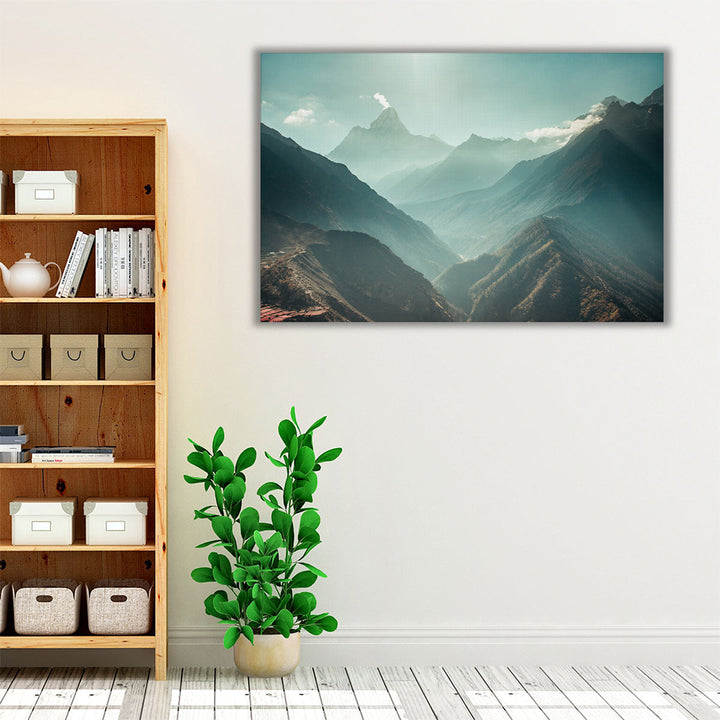 Gray and neutral scenic wall art for living room