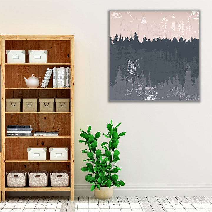 Gray pink woodland wall decor